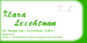 klara leichtman business card